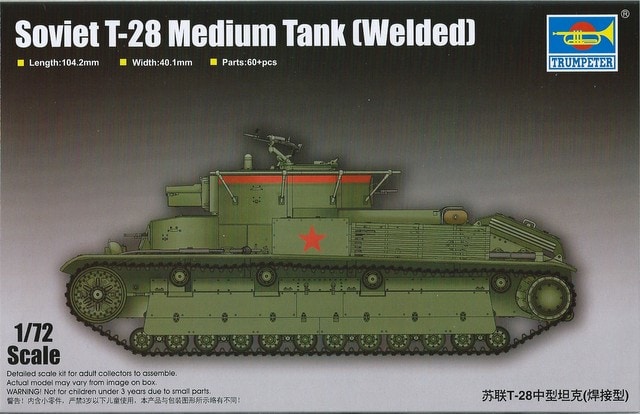 07150  техника и вооружение  Soviet T-28 Medium Tank (Welded)  (1:72)