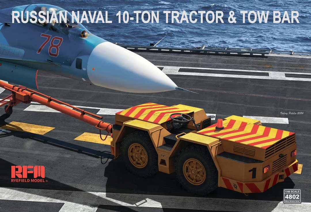 RM-4802  техника и вооружение  Russian Naval 10-ton Tractor and Tow Bar  (1:48)