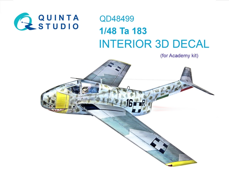 QD48499  декали  3D Декаль интерьера кабины Ta-183 (Academy)  (1:48)