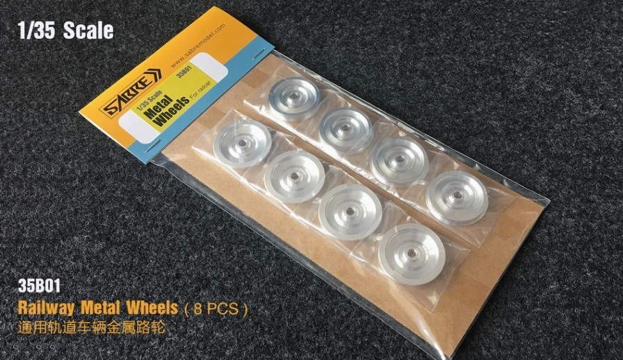 35B01   дополнения из металла  Railway Metal Wheels (8 шт.)  (1:35)