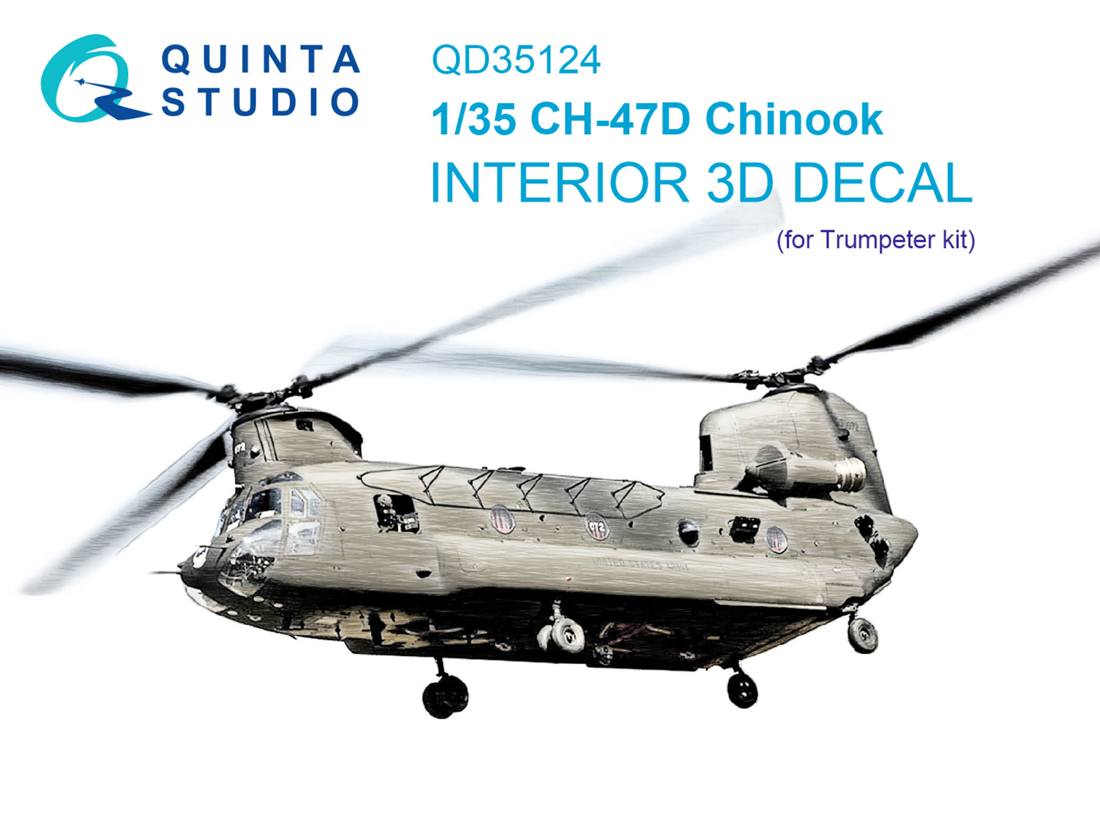 QD35124  декали  3D Декаль интерьера кабины CH-47D (Trump)  (1:35)