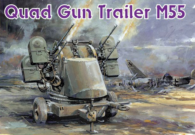 6421  техника и вооружение  Quad Gun Trailer M55 Smart Kit  (1:35)