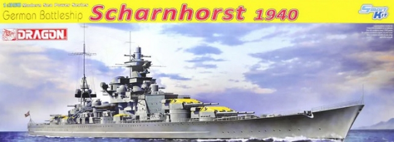 1062  флот  German battleship Scharnhorst 1940г. (smart kit)  (1:350)