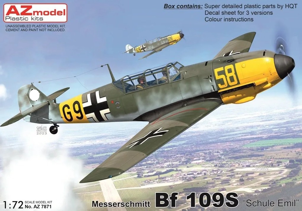 AZ7871  авиация  Messerschmitt Bf 109S "Schule Emil"  (1:72)