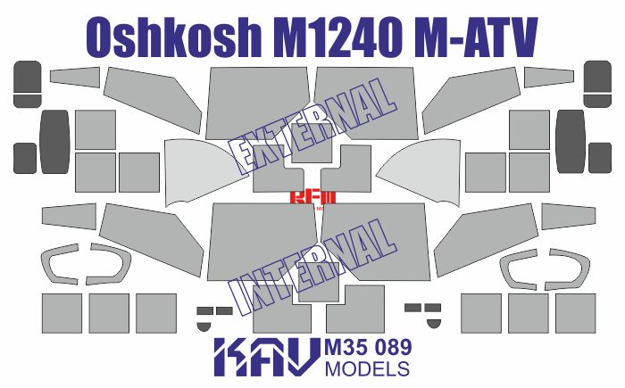 KAV M35 089  Маски окрасочные  Маска на остекление М1240 M-ATV (RFM)  (1:35)
