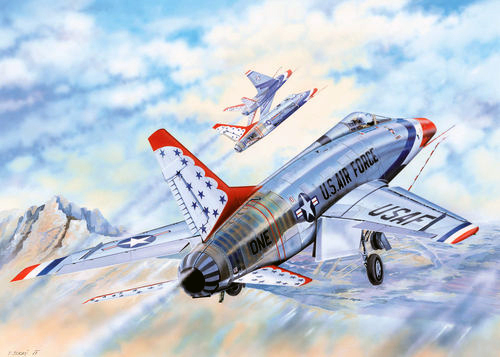 03222  авиация  F-100D Thunderbirds  (1:32)