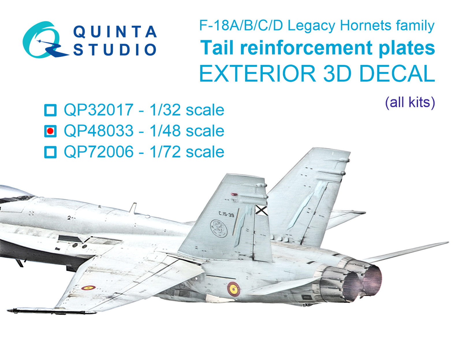 QP48033  декали  Усиливающие килевые накладки F/A-18A/B/C/D (для всех моделей)  (1:48)