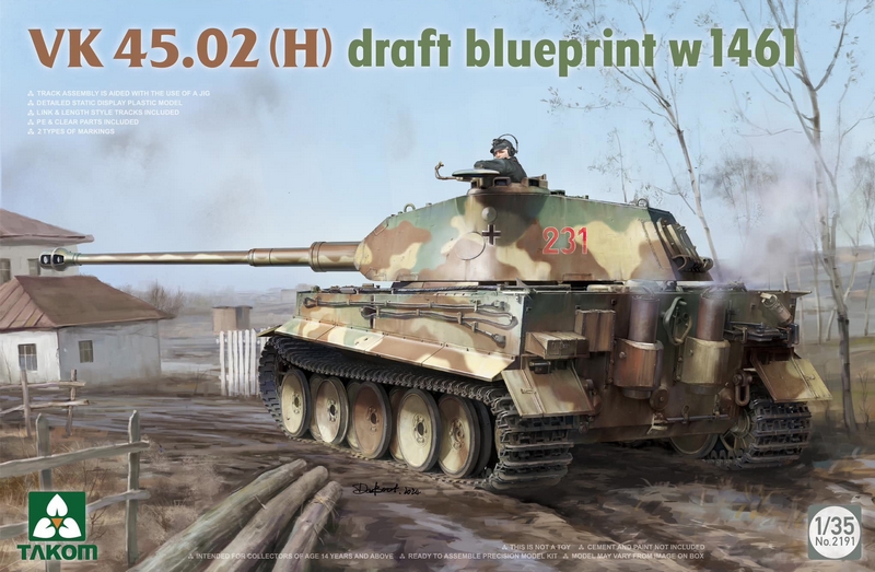 2191  техника и вооружение  VK45.02(H) Draft Blueprint w1461  (1:35)