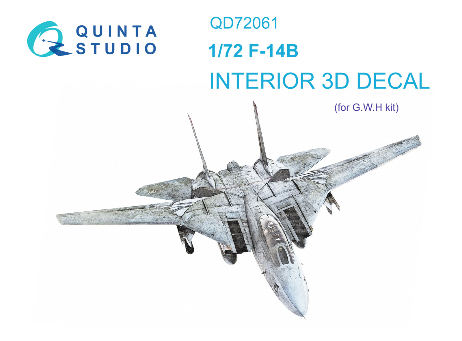 QD72061  декали  3D Декаль интерьера кабины F-14B (GWH)  (1:72)