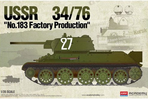 13505  техника и вооружение  Танк-34/76 No.183 Factory Production  (1:35)