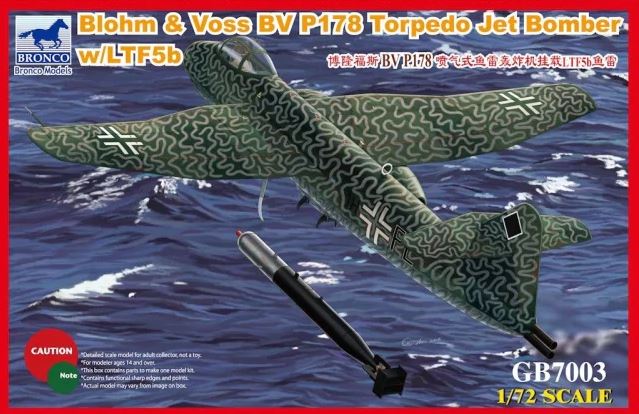 GB7003  авиация  Blohm & Voss BV P178 Torpedo Jet Bomber w/LTF5b  (1:72)