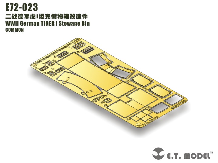E72-023  фототравление  German Tiger I - Stowage Bin  (1:72)