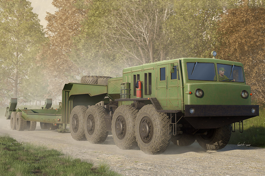 01089  техника и вооружение  M@Z-545 Transporter with CHMZAP-5247G Semi-trailer  (1:35)