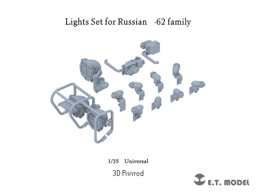 P35-269  дополнения из смолы  Lights Set for Russian Танк-62 Family  (1:35)