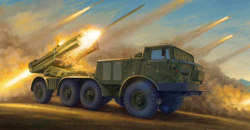 01026  техника и вооружение  Russian Self-Propelled Multiple Rocket Launcher BM-27 Uragan  (1:35)