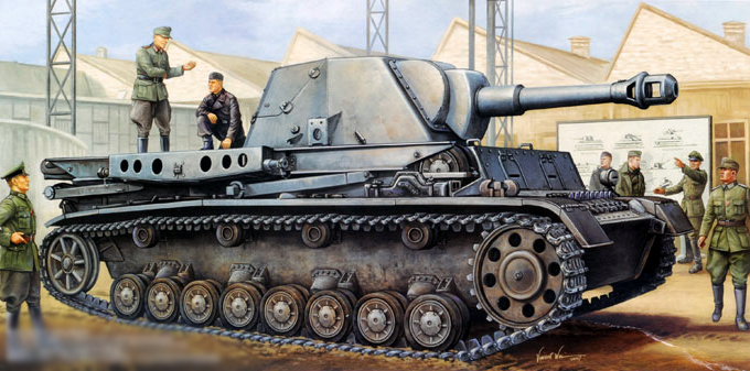 00373  техника и вооружение  САУ German Heuschrecke IVb "Grasshopper"  (1:35)