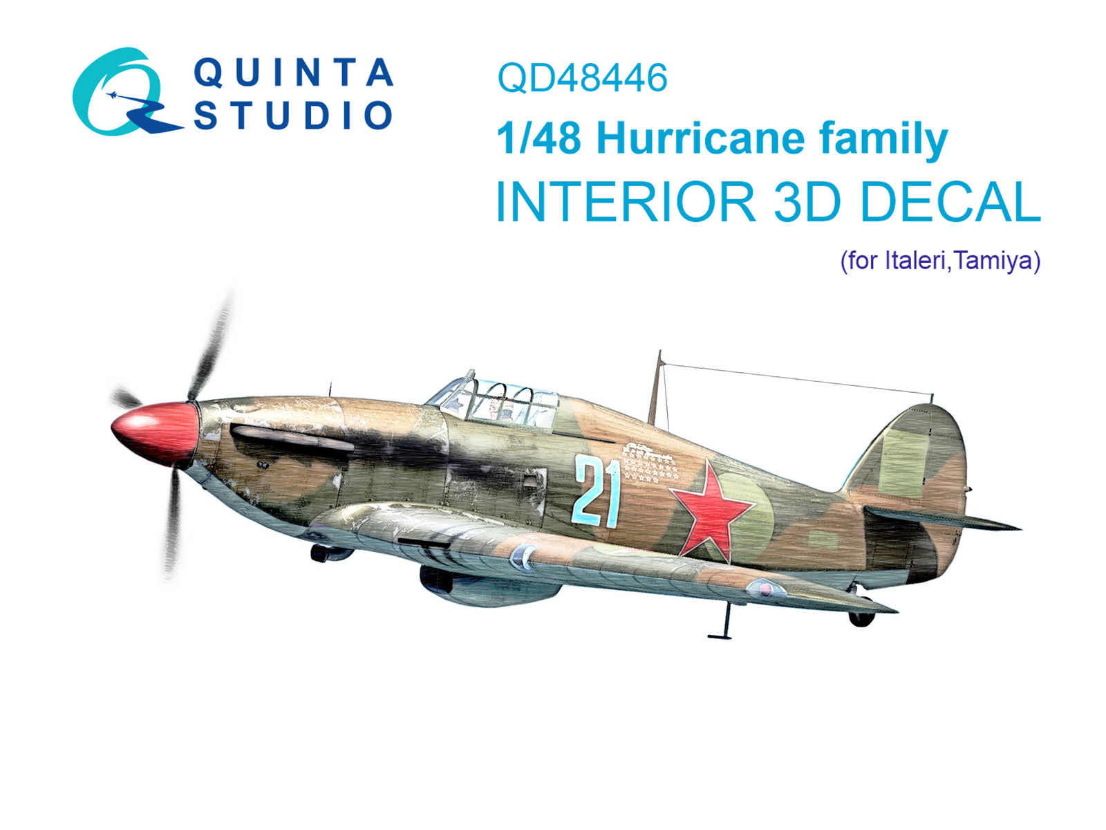 QD48446  декали  3D Декаль интерьера кабины для семейства Hurricane (Italeri/Tamiya)  (1:48)