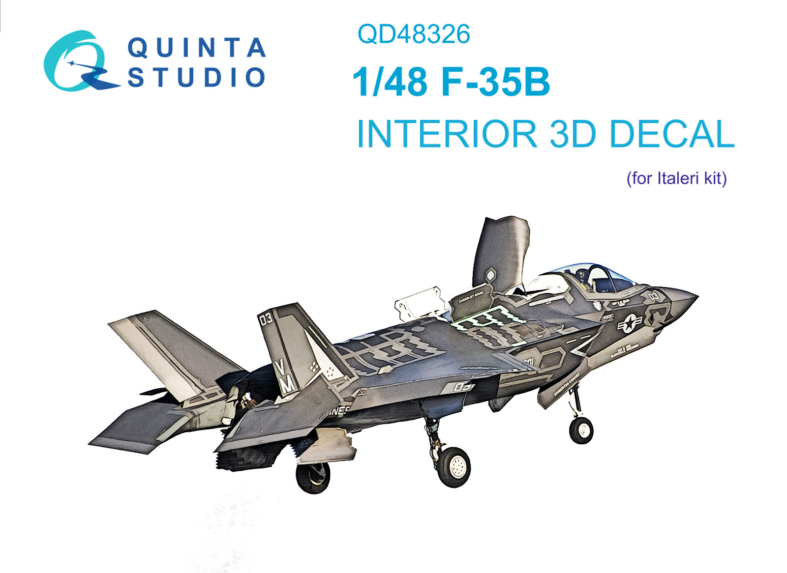 QD48326  декали  3D Декаль интерьера кабины F-35B (Italeri)  (1:48)