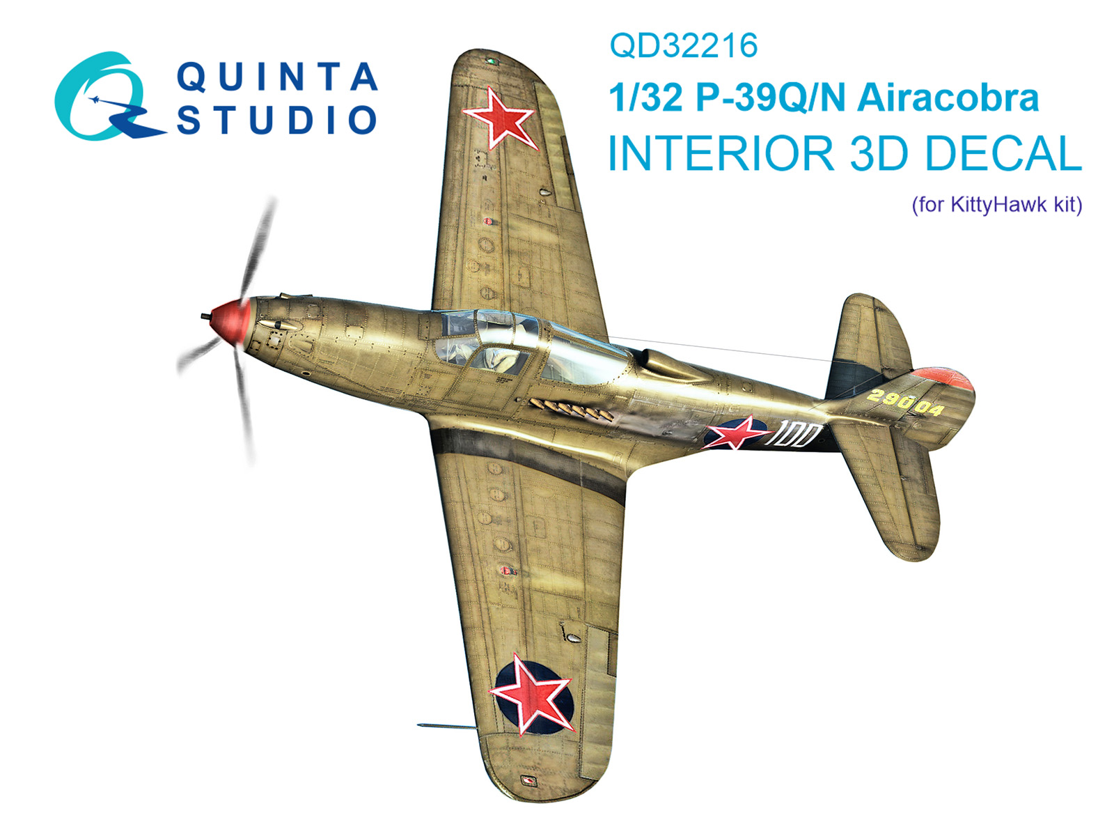 QD32216  декали  3D Декаль интерьера кабины P-39Q/N Airacobra (KittyHawk)  (1:32)