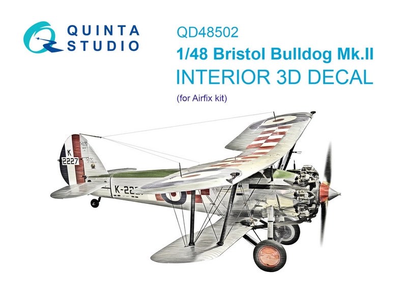 QD48502  декали  3D Декаль интерьера кабины Bristol Bulldog Mk.II (Airfix)  (1:48)