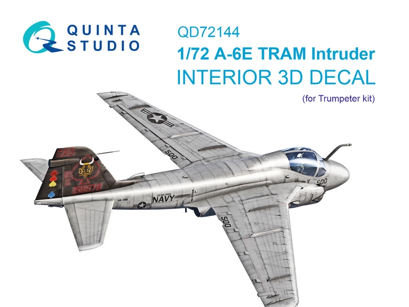 QD72144  декали  3D Декаль интерьера кабины A-6E TRAM Intruder (Trump)  (1:72)