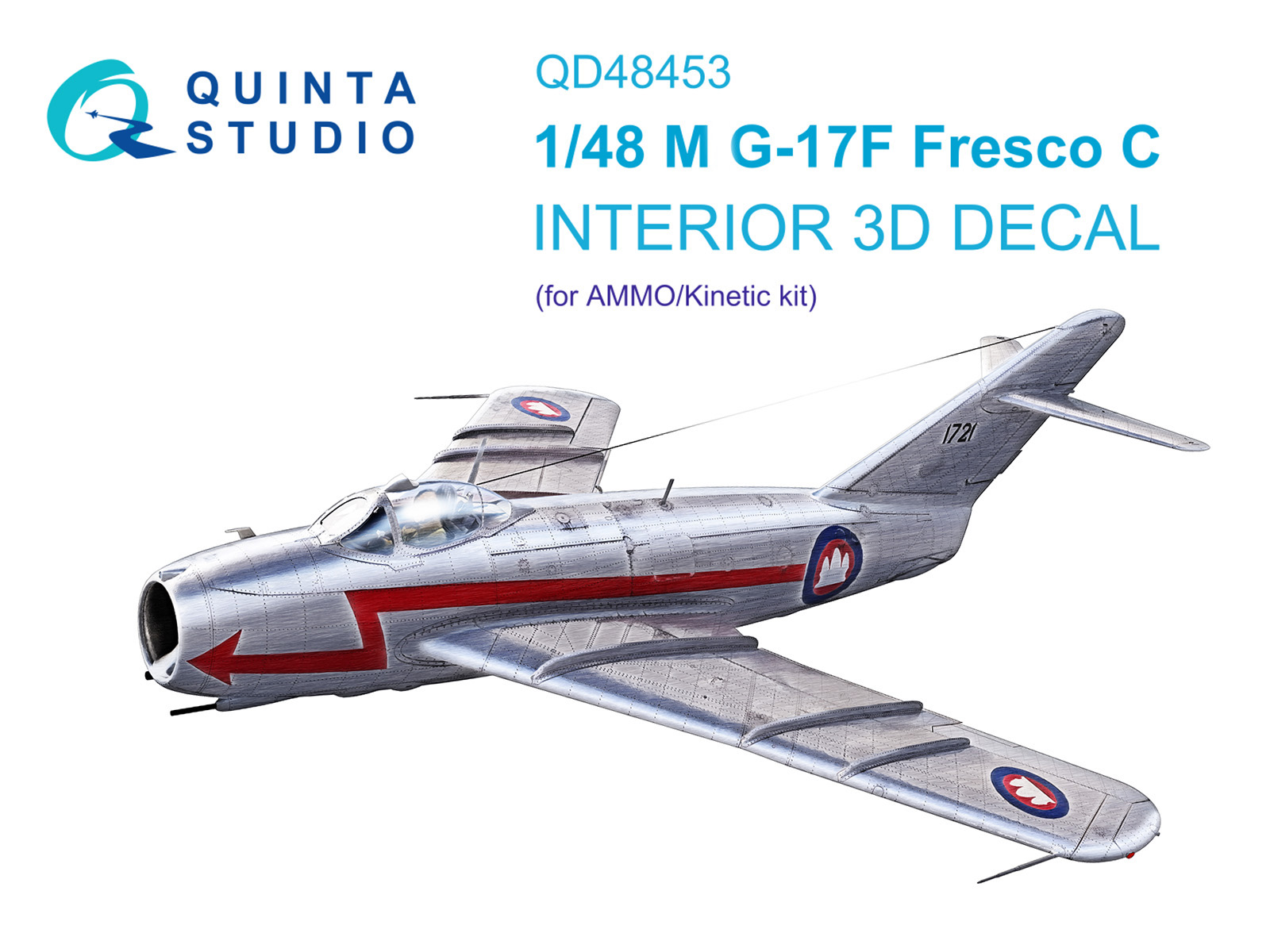 QD48453  декали  3D Декаль интерьера кабины M&G-17F (AMMO/Kinetic)  (1:48)