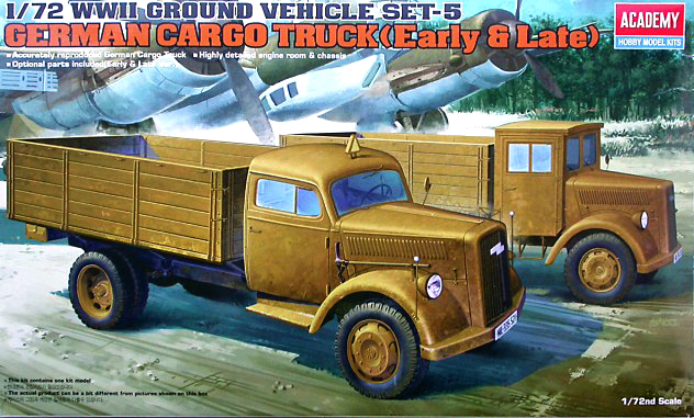 13404  техника и вооружение  German Cargo Truck (Early & Late)  (1:72)