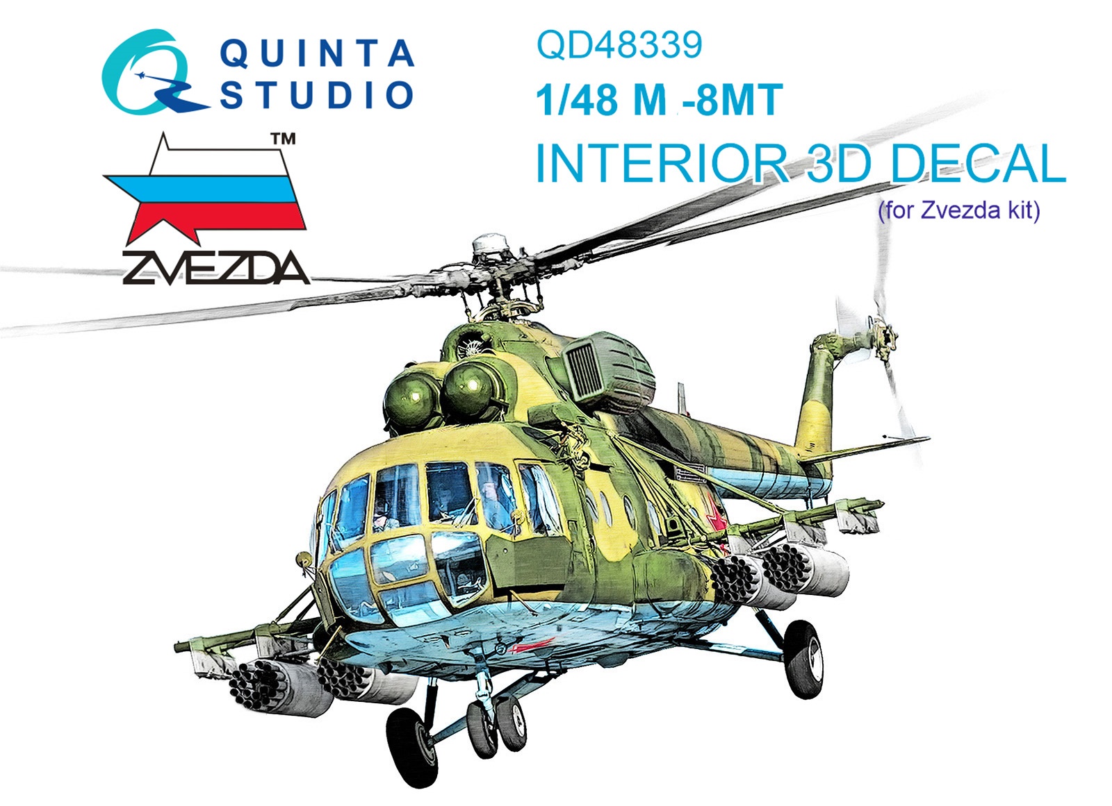 QD48339  декали  3D Декаль интерьера кабины Ми-8МТ (Звезда)  (1:48)