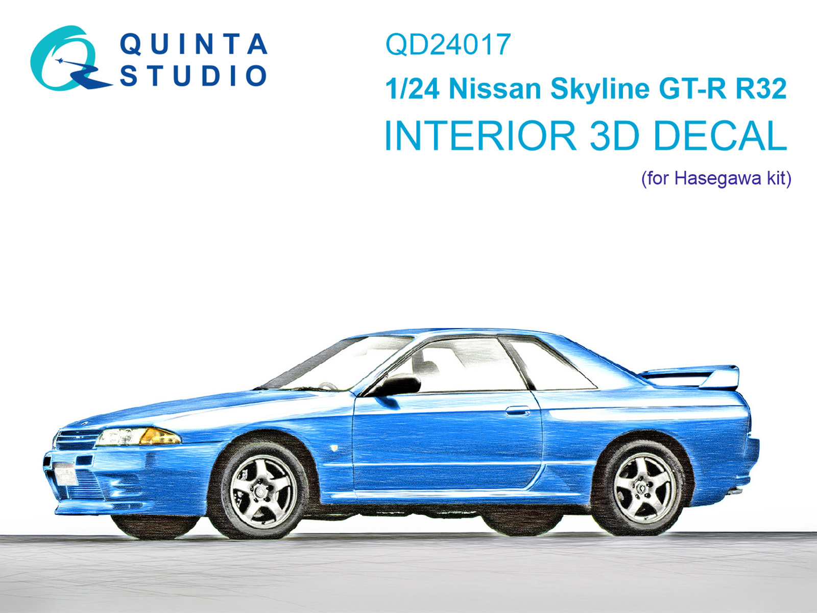 QD24017  декали  3D Декаль интерьера кабины Nissan Skyline GT-R R32 (Hasegawa)  (1:24)