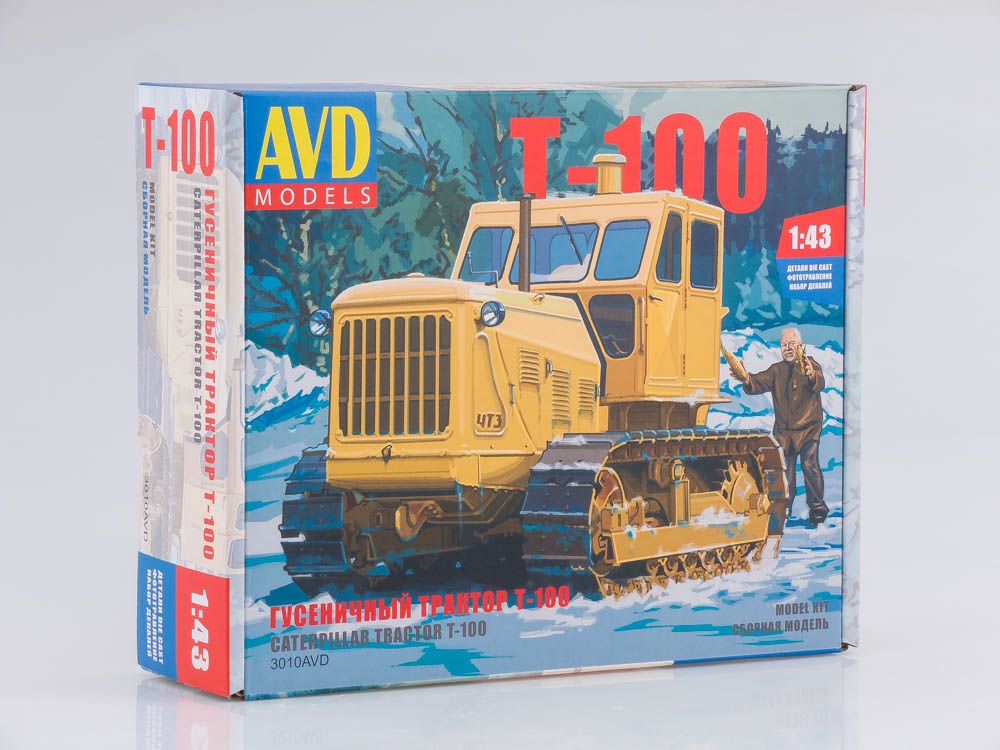 3010AVD  автомобили и мотоциклы  Трактор гусеничный  Т-100  (1:43)