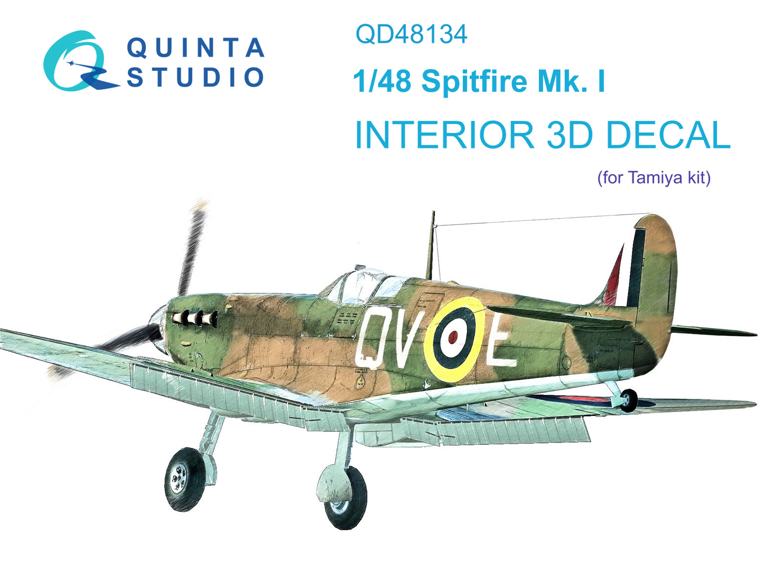 QD48134  декали  3D Декаль интерьера Spitfire Mk.I (Tamiya)  (1:48)