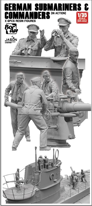 BR-002  фигуры  German Submarines & Commanders (In action) (6 Pcs.)  (1:35)
