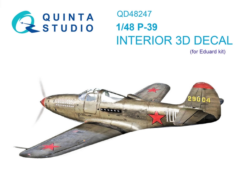 QD48247  декали  3D Декаль интерьера кабины  P-39 (Eduard)  (1:48)