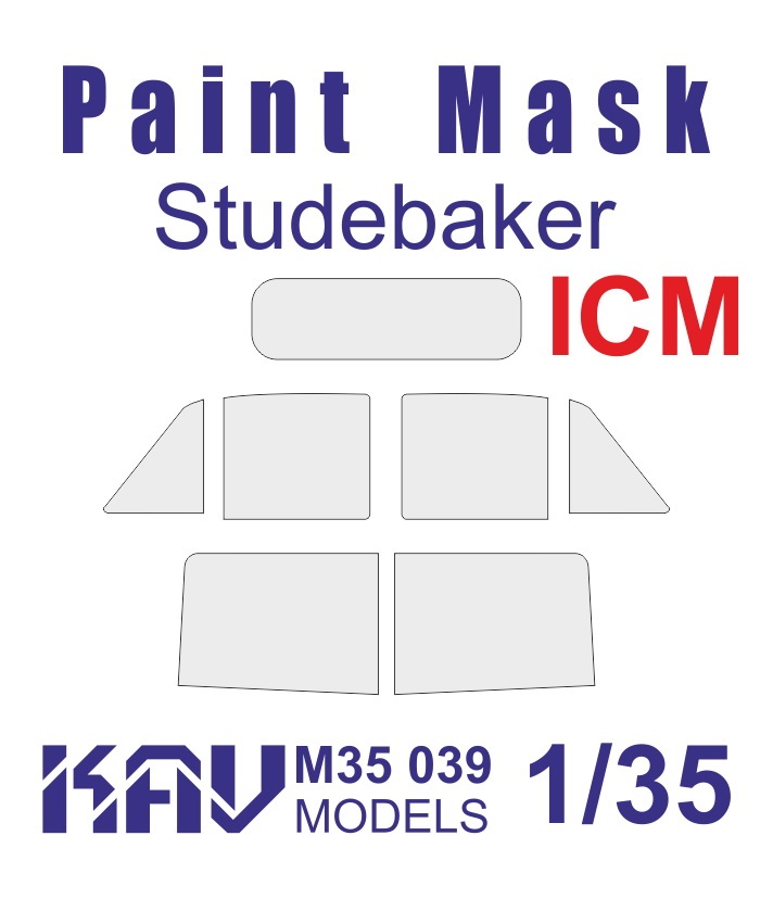 KAV M35 039  Маски окрасочные   Маска Studebaker (ICM,Моделист)  (1:35)