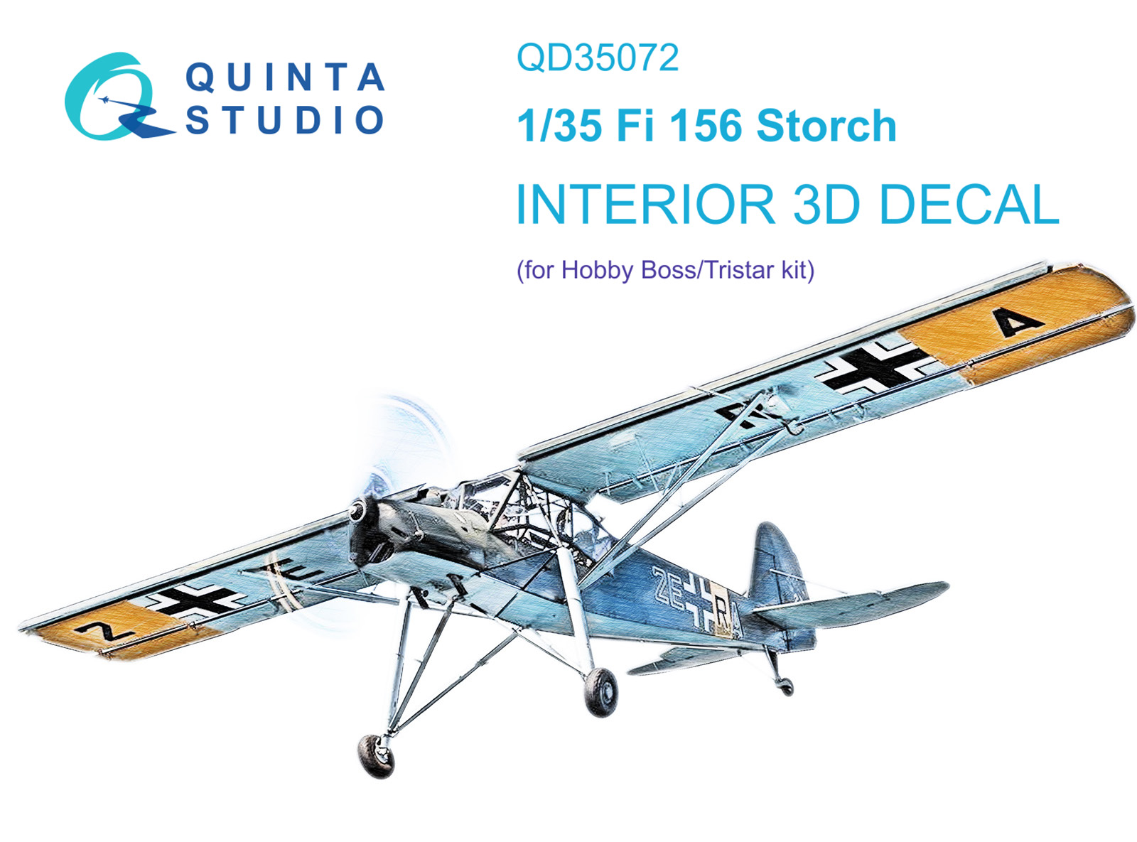 QD35072  декали  3D Декаль интерьера кабины Fi 156C (Hobby Boss (ex-Tristar))  (1:35)