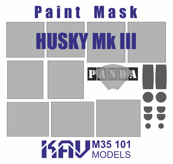 KAV M35 101  Маски окрасочные  Окрасочная маска на Husky Mk III VMMD (Panda)  (1:35)