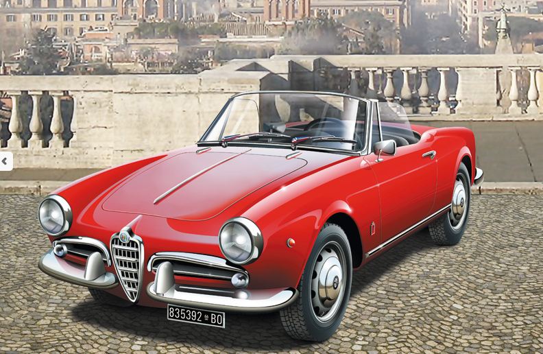 3653  автомобили и мотоциклы  ALFA ROMEO GIULIETTA SPIDER 1300  (1:24)