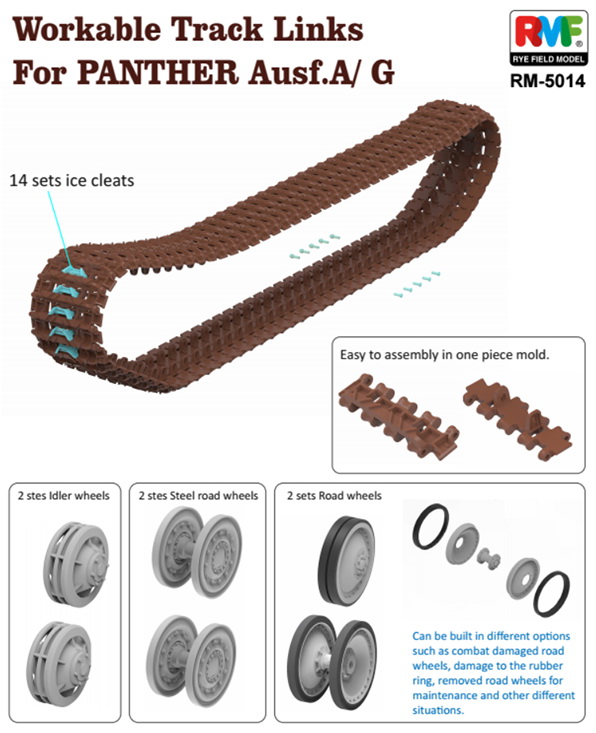 RM-5014  траки наборные  Workable Track Links for Panther Ausf. A/G  (1:35)