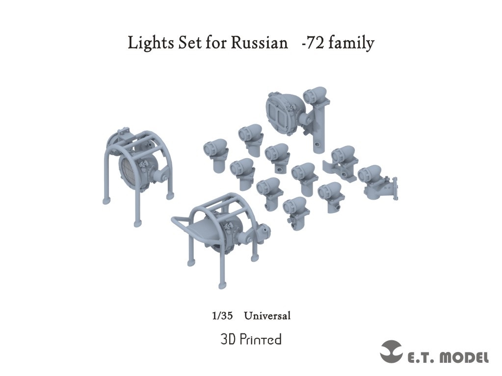 P35-270  дополнения из смолы  Lights Set for Russian Танк-72 Family  (1:35)