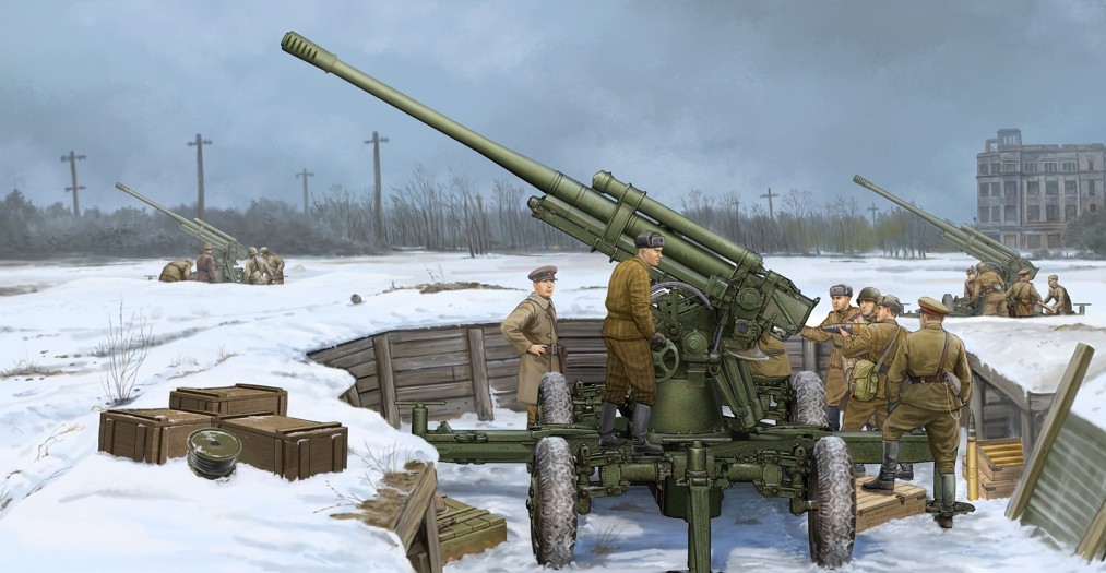 02341  техника и вооружение  Soviet 52-K 85mm Air Defense Gun M1939 Early Version  (1:35)