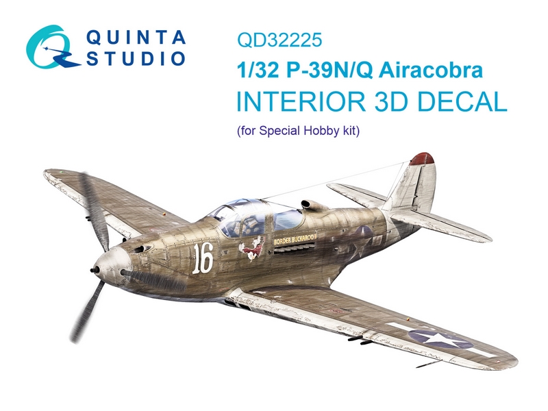 QD32225  декали  3D Декаль интерьера кабины P-39Q/N Airacobra (Special Hobby)  (1:32)