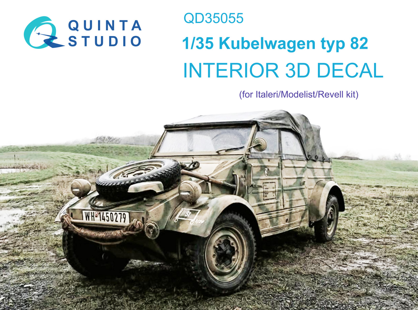 QD35055  декали  3D Декаль интерьера Kubelwagen typ 82 (Italeri)  (1:35)