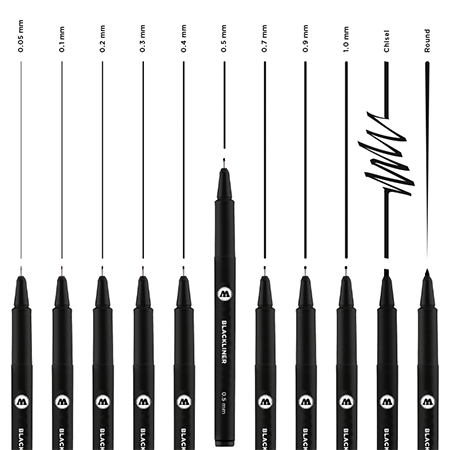 200485  краска  Набор MOLOTOW Blackliner 11 шт.