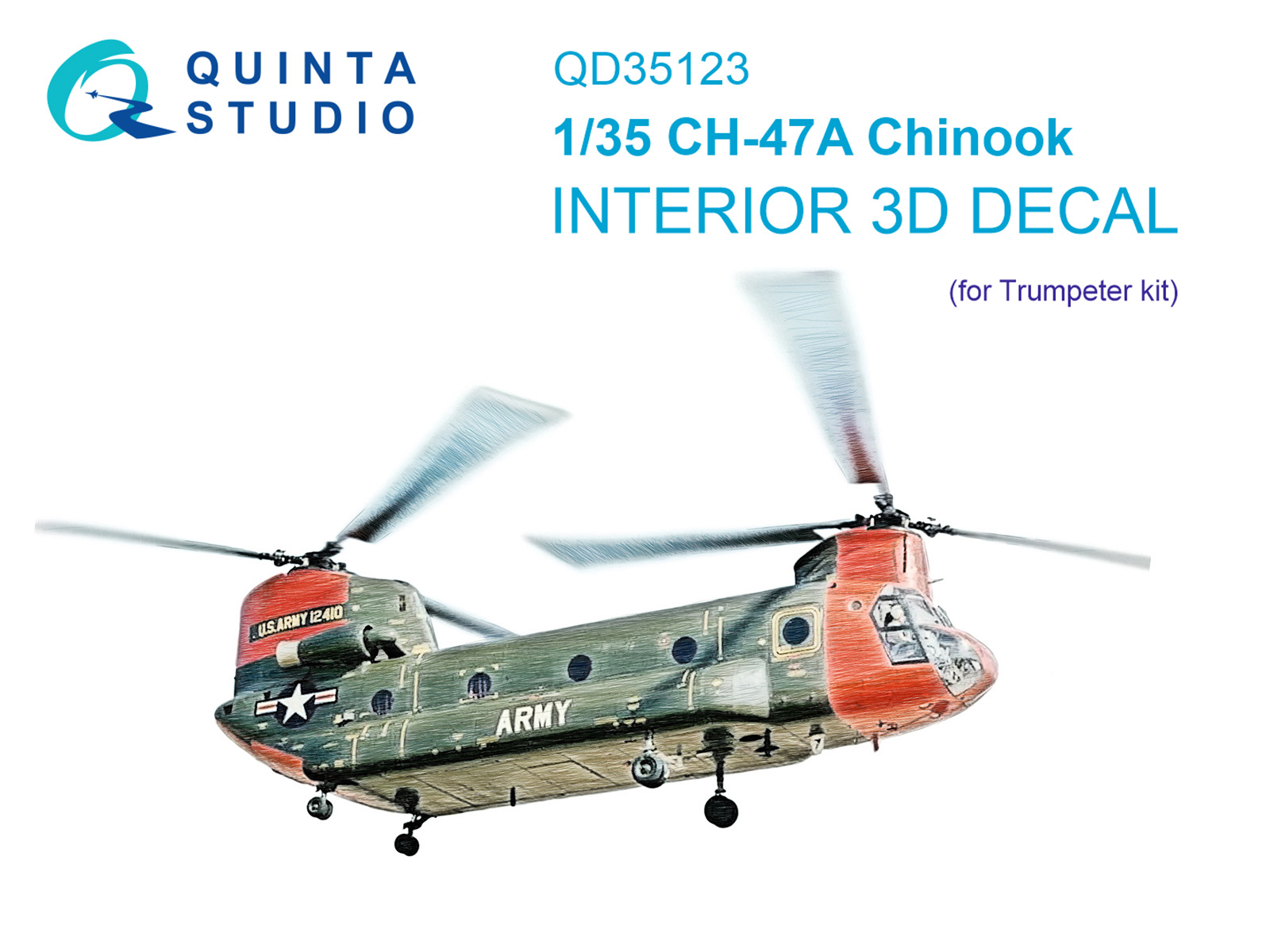 QD35123  декали  3D Декаль интерьера кабины CH-47A (Trump)  (1:35)