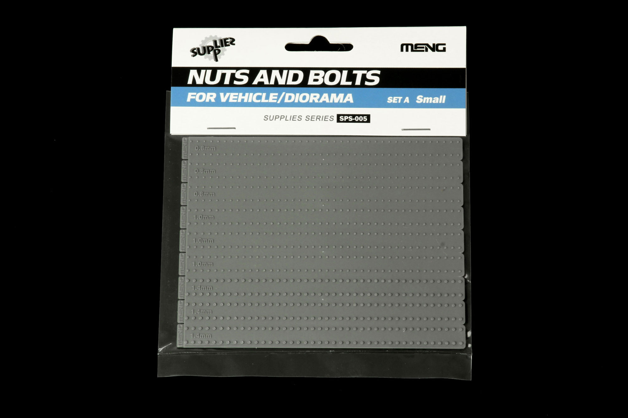 SPS-005  дополнения из пластика  Nuts and Bolts SET A (small) 156 pcs.each size-0.8/1.0/1.4mm (1:35)