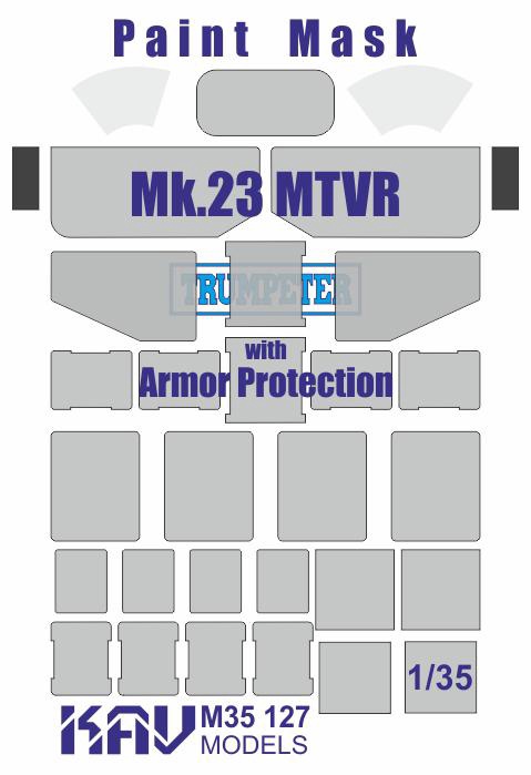 KAV M35 127  Маски окрасочные  Окрас. маска MTVR Mk.23 w/Armor (Trumpeter)  (1:35)