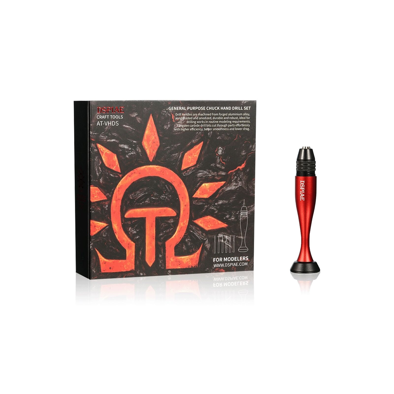 AT-VHDS  ручной инструмент  Дрель + свёрла 0,3-1,2 мм General Purpose Chuck Hand Drill Craft Tools