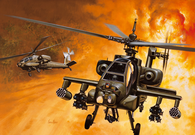 0159  авиация  AH-64A APACHE (1:72)